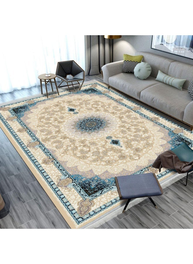 SMART HOME Large padded floor mat with a soft velvet surface and non-slip backing - Living room rug - Majlis rug - Lounge rug - Luxurious decorative rug - Elegant rug with modern patterns for living rooms and majlis - Size 350x250 cm - Suitable for everyday use and entertaining - Image 4